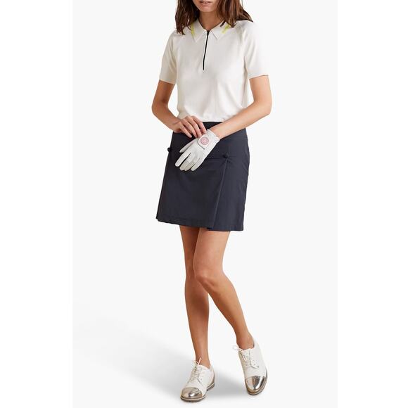 L'Etoile Sport Button-Embellished Poplin Mini Golf Skirt Black Womens Size XS - Picture 2 of 10